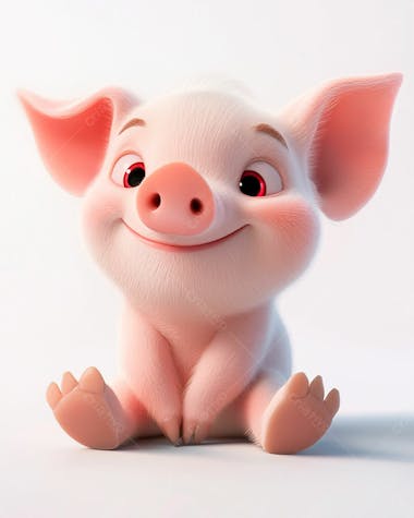 Image of a cute 3d piglet