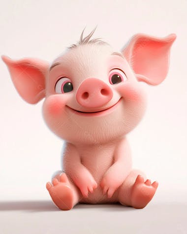 Image of a cute 3d piglet