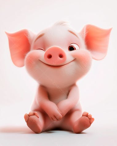 Image of a cute 3d piglet