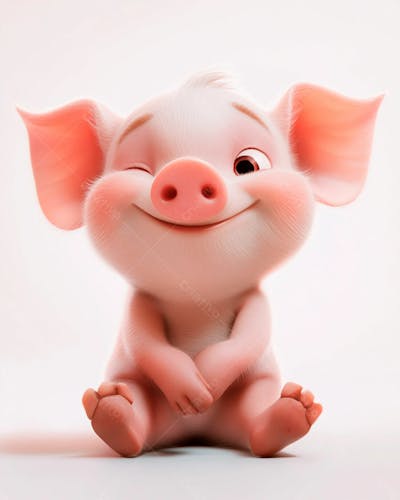Image Of A Cute 3D Piglet