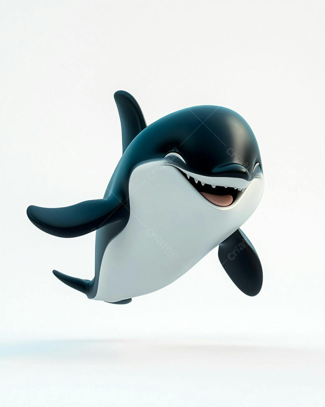 Orca Cartoon Pulando Alegremente