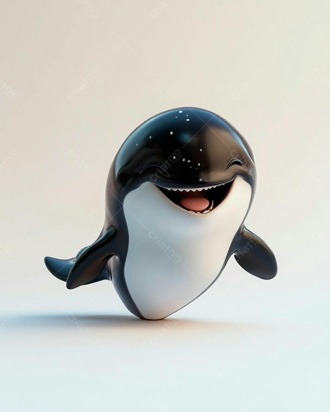Orca feliz desenho animado sorrindo
