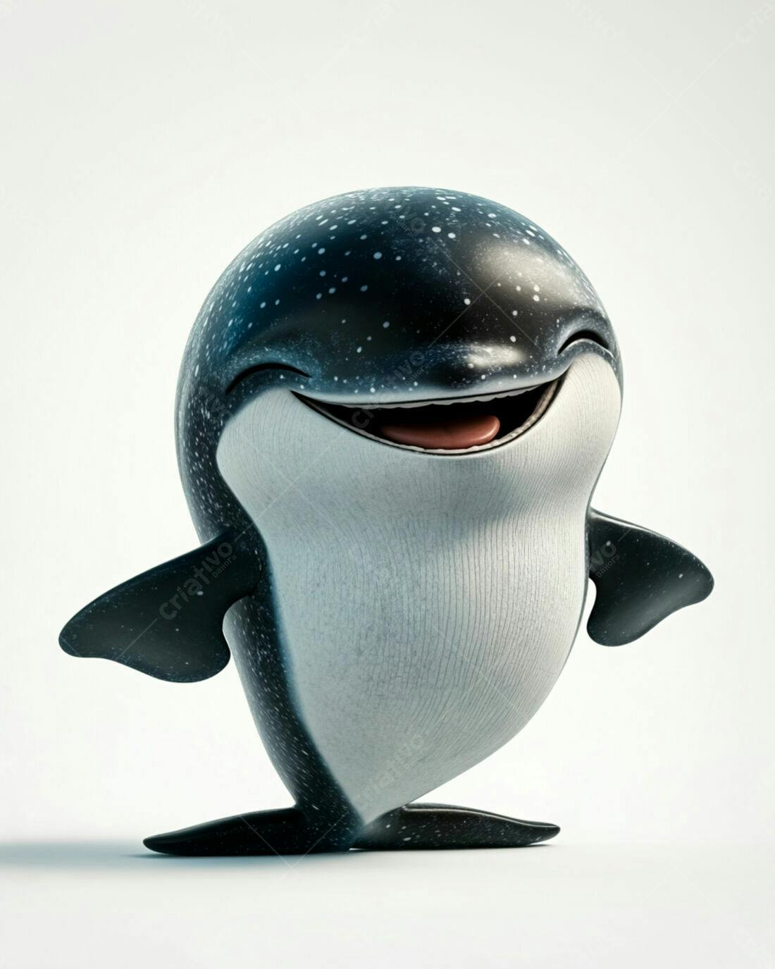 Baleia Cartoon Alegre fundo branco