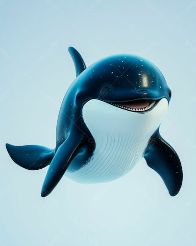 Imagem De Uma Baleia 3D Fofa