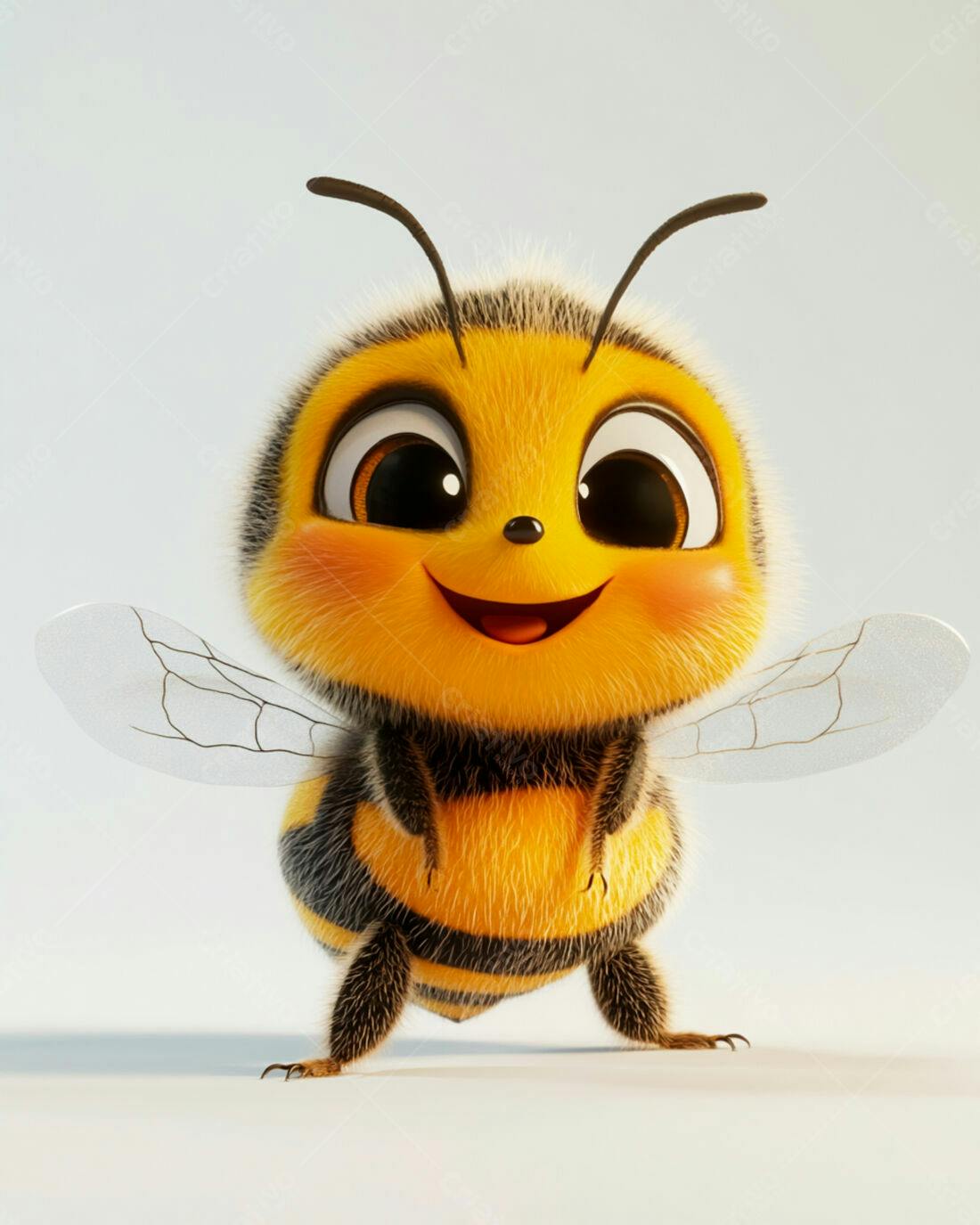 Abelha fofa desenho animado amarelo e preto