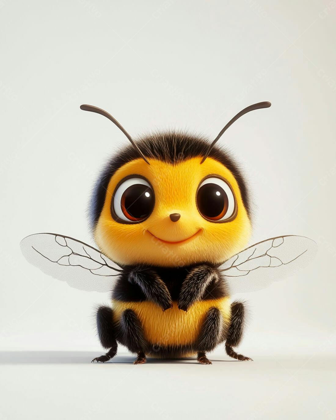 Abelha fofa desenho animado amarelo e preto
