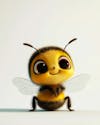 Smiling 3d bee on light background