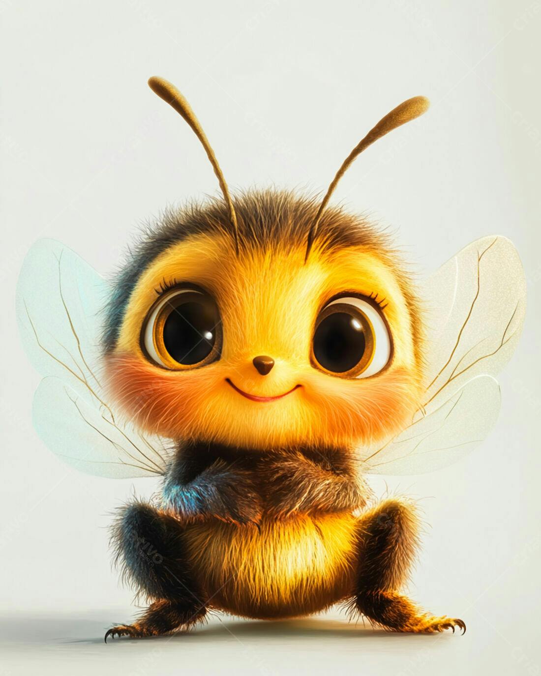 Abelha fofa desenho animado amarelo