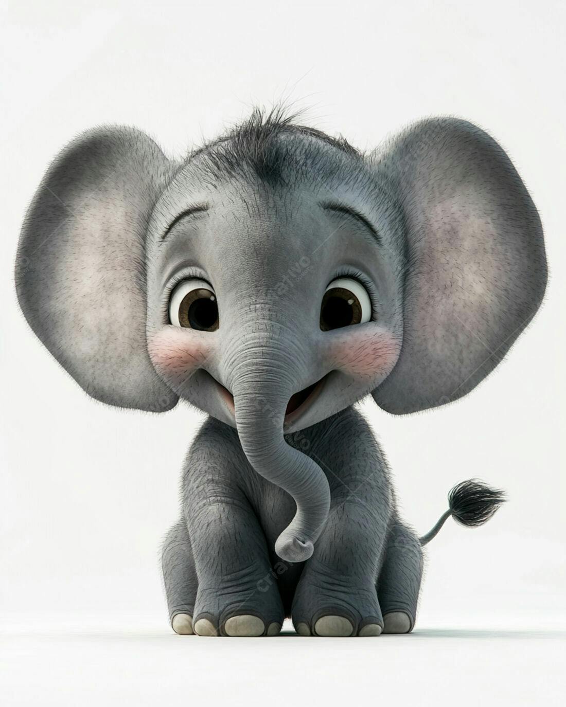 Elefante Bebê Fofo em fundo branco