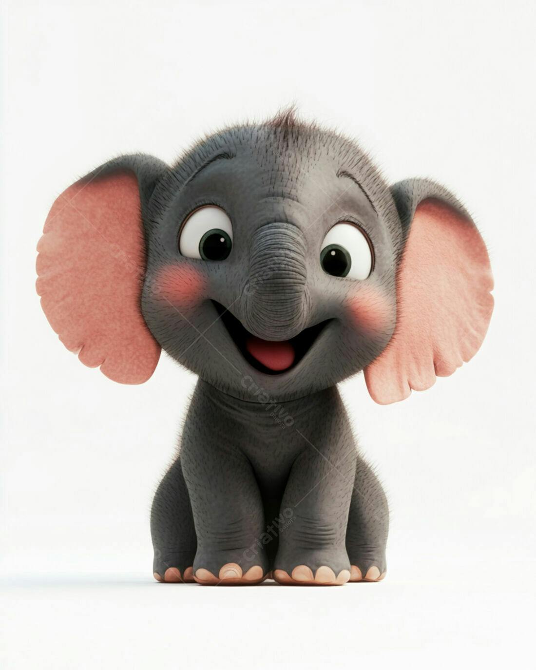 Elefante Bebê Feliz fundo branco