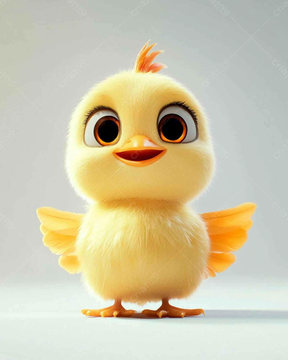 Pintinho fofo amarelo fundo claro