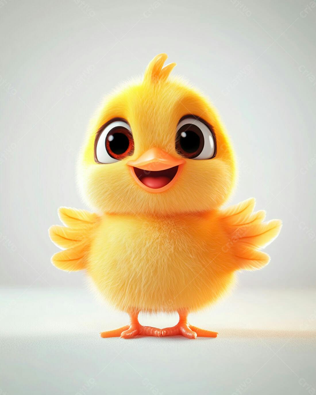 Pintinho Amarelo fofinho sorrindo