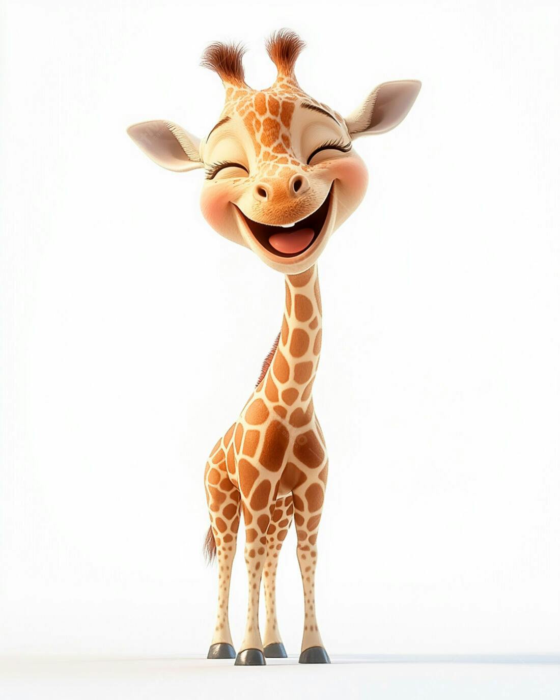 Girafa feliz desenho animado sorrindo