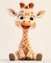 Cute, smiling baby giraffe