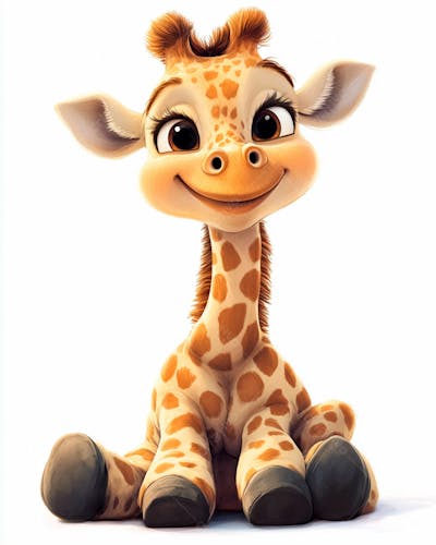Girafa Bebê Fofa E Sorridente