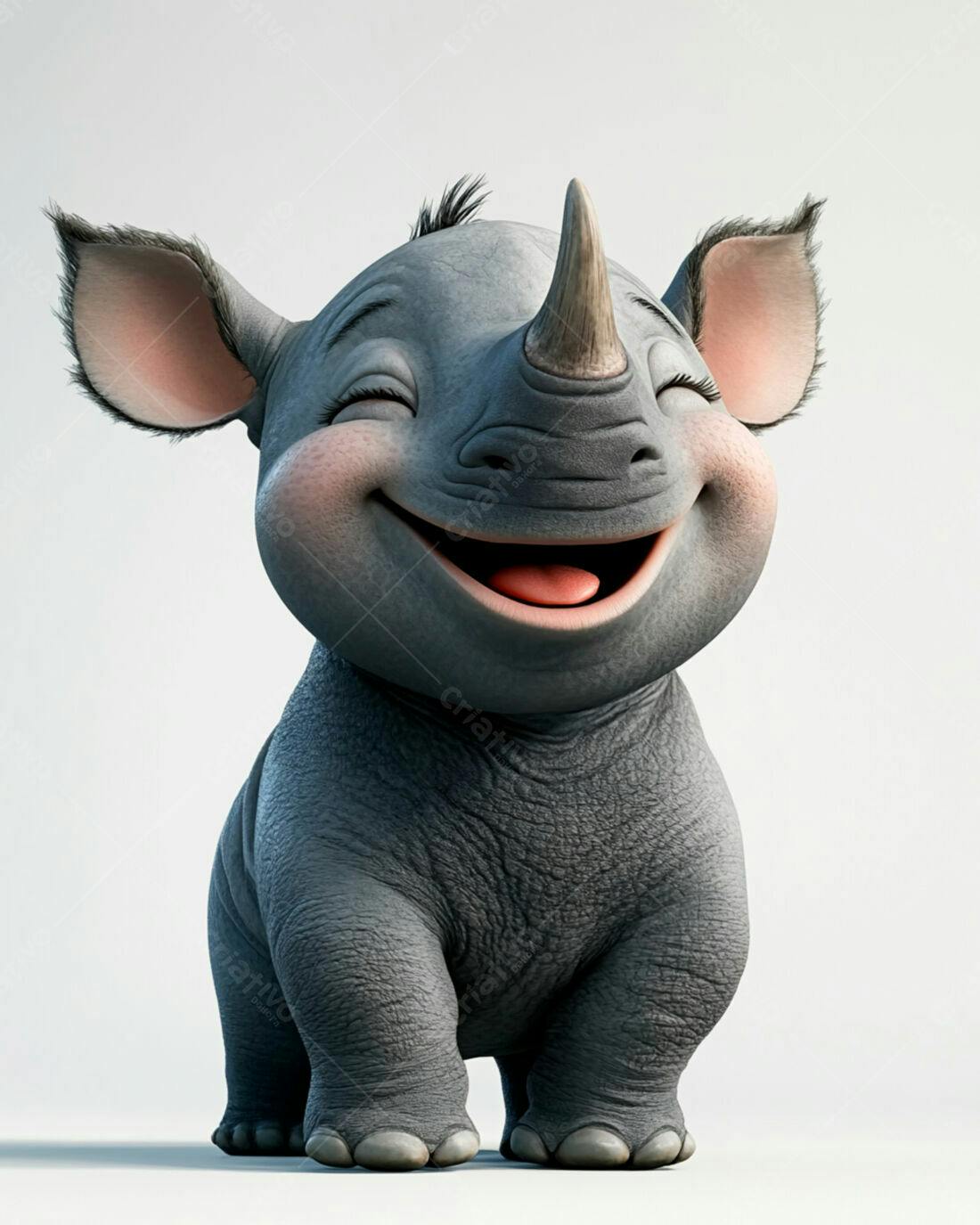 Rinoceronte Bebê Feliz sorrindo