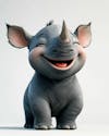 Image, of, a, cute, smiling, baby, rhino