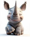 Picture, of, an, adorable, baby, rhinoceros, smiling