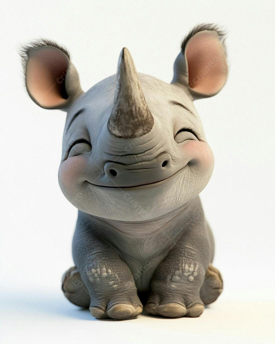 Rinoceronte bebê fofo sorrindo