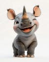 Image of a cute, smiling baby rhino