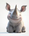 Image, cute, smiling, baby rhinoceros