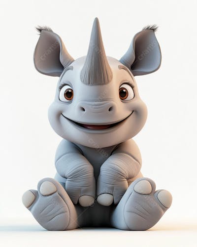 Image Of A Cute, Smiling Baby Rhino
