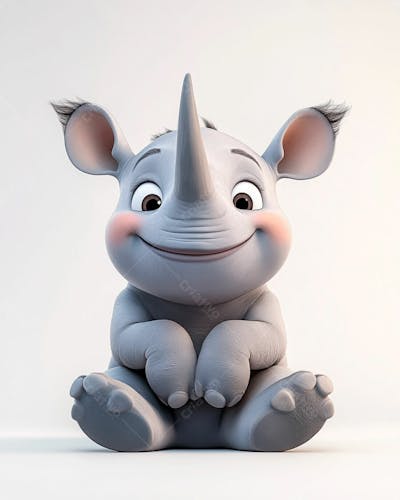 Image Of A Cute, Smiling Baby Rhino