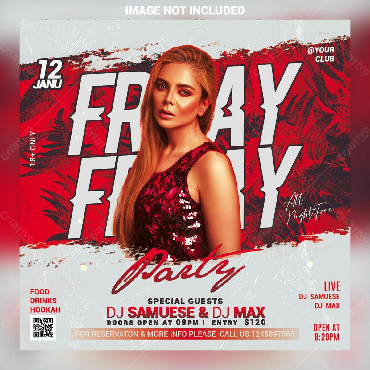 Flyer para Festa Frazy Fry PSD Editável