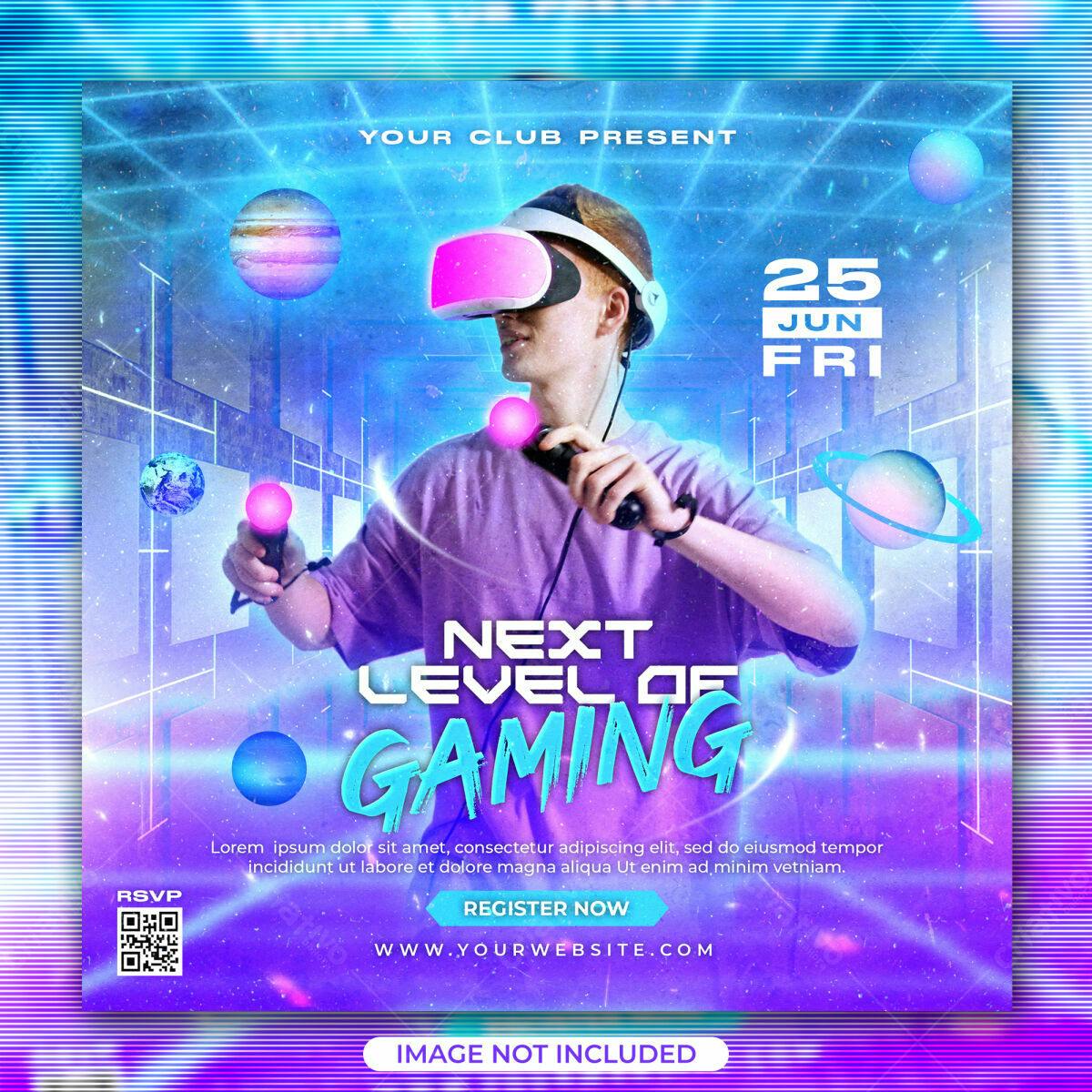 Flyer para Evento de Games Next Level PSD Editável