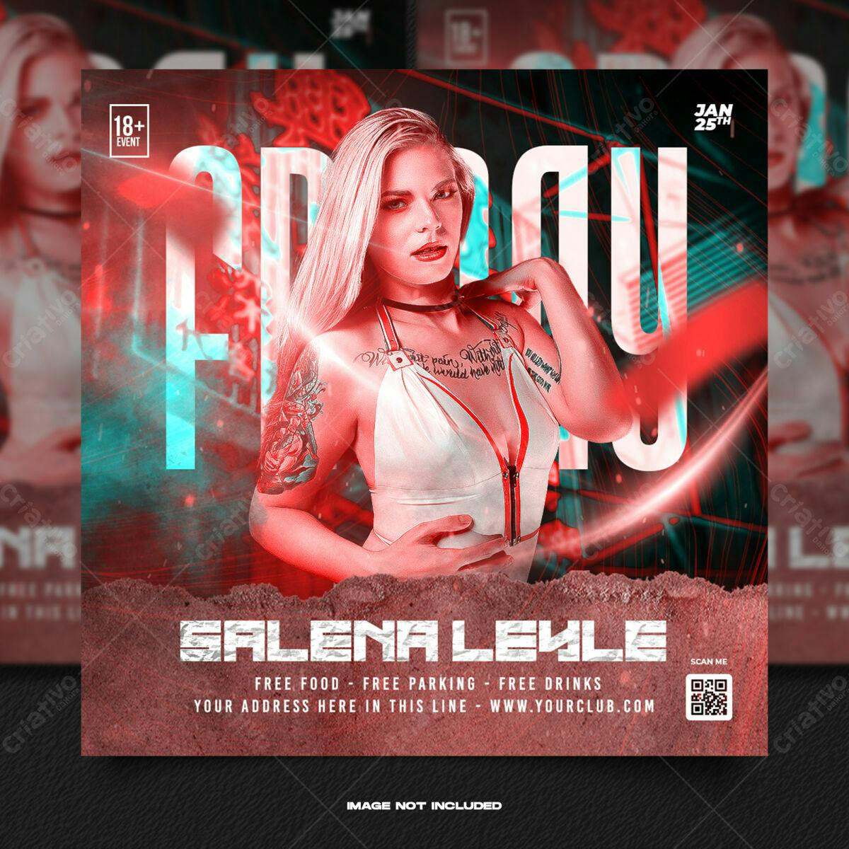 Flyer para Festa com DJ Salena Leyle PSD Editável