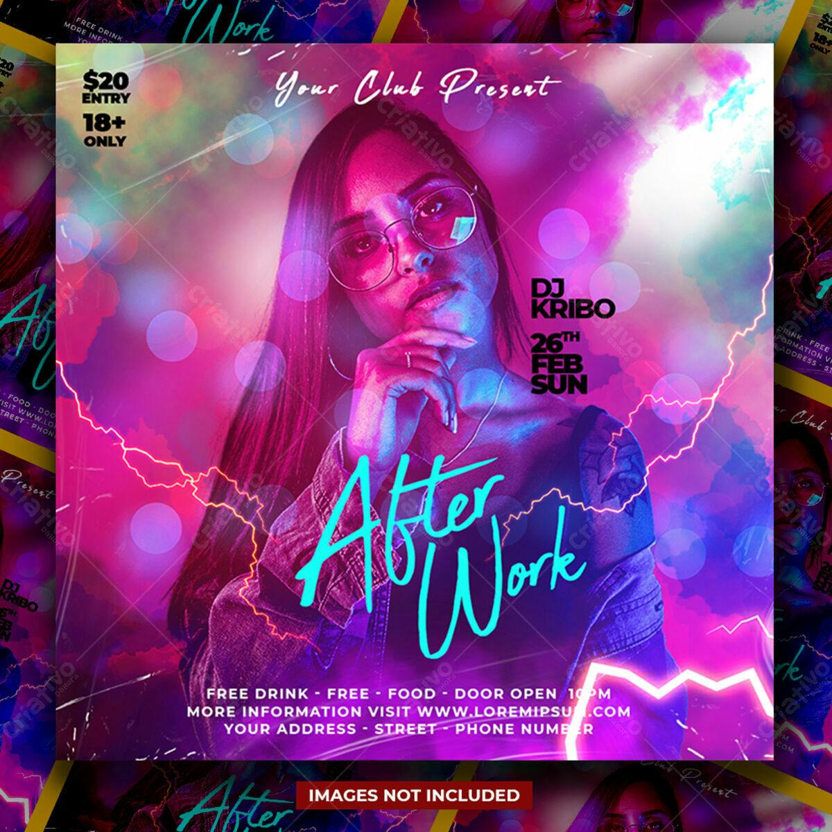 Flyer para Festa After Work PSD Editável