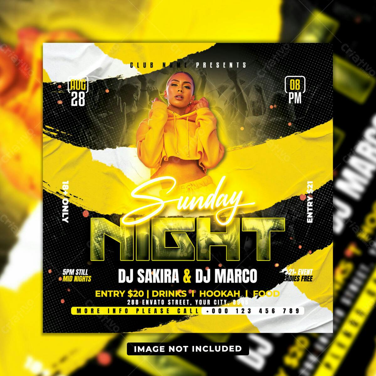 Flyer para Festa de Domingo à Noite PSD Editável
