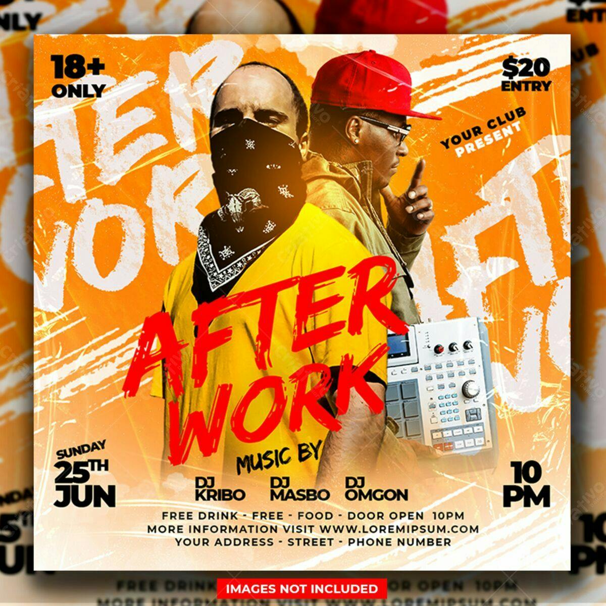 Flyer Festa After Work PSD Editável