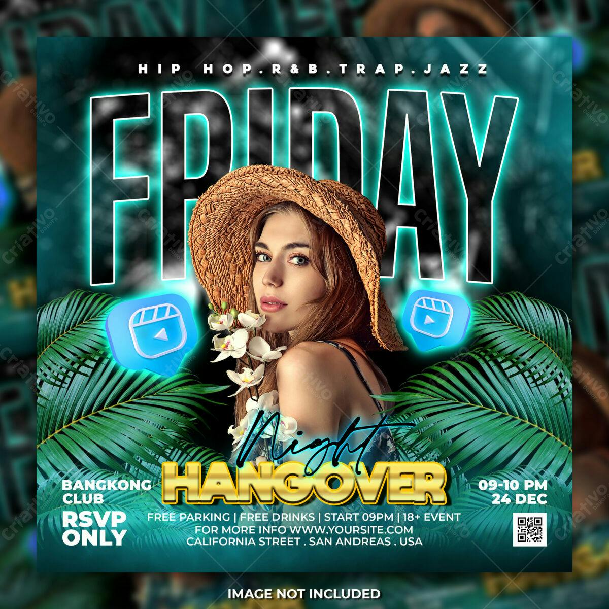 Flyer Festa Friday Night Hangover PSD Editável