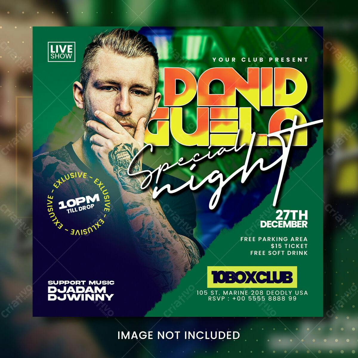 Flyer para Festa com DJ David Guella PSD Editável