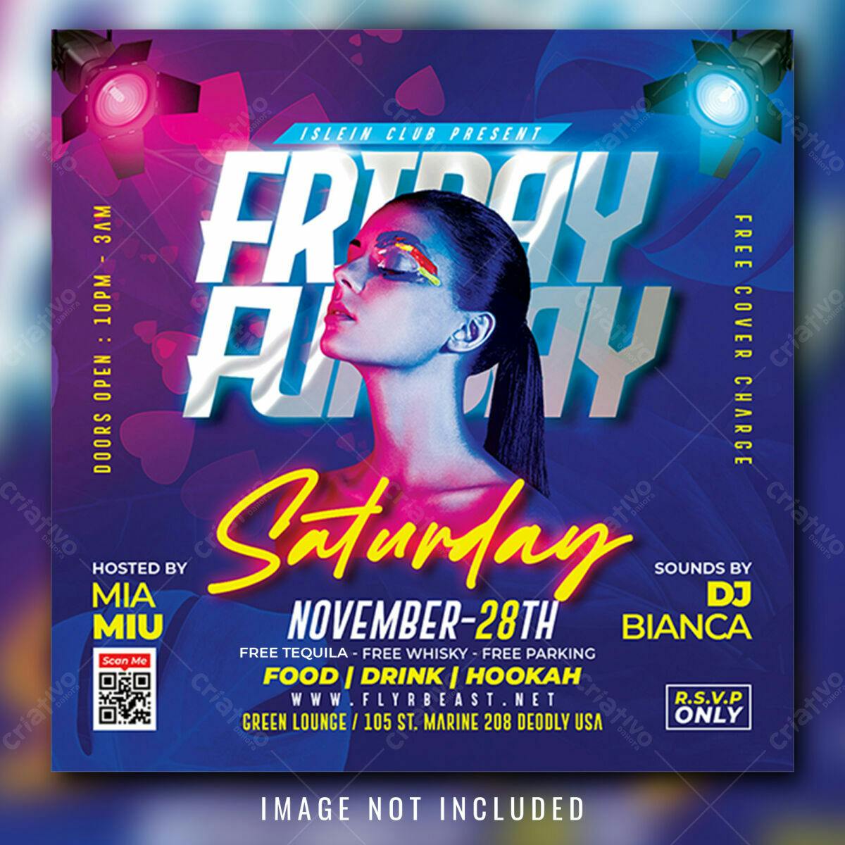 Flyer para Festa na Boate PSD Editável