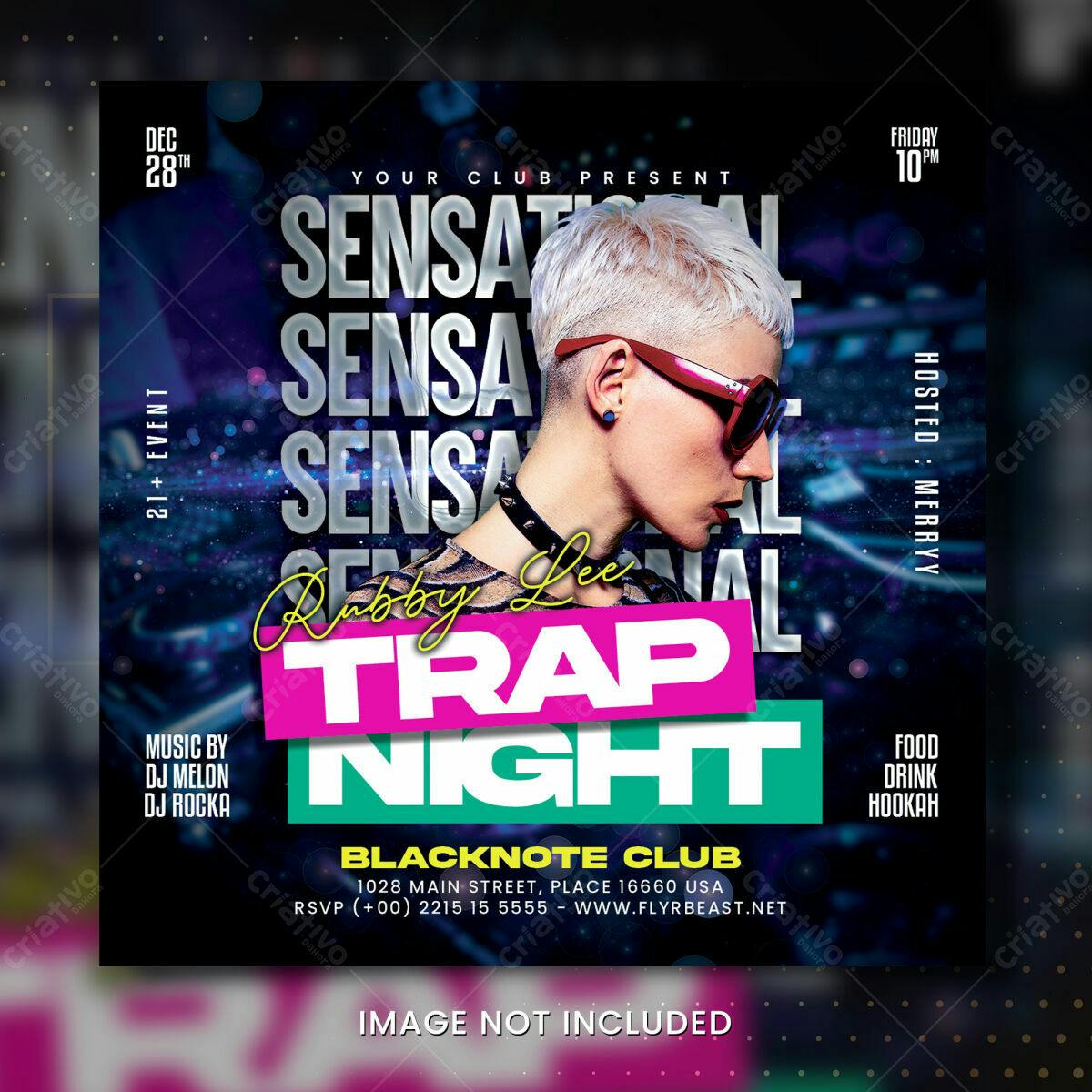 Flyer para Festa Trap Night PSD Editável