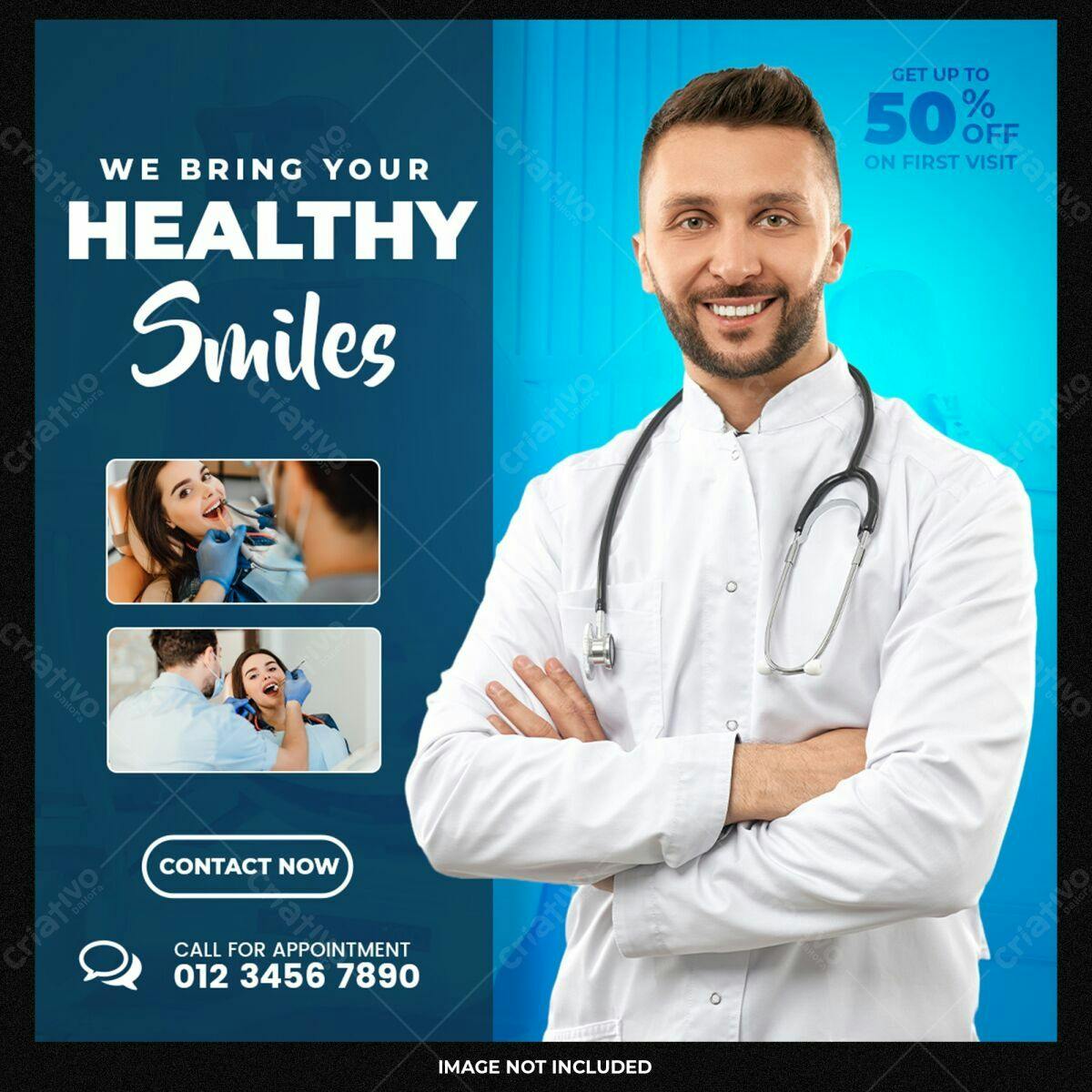 Post para Consultório Odontológico PSD Editável