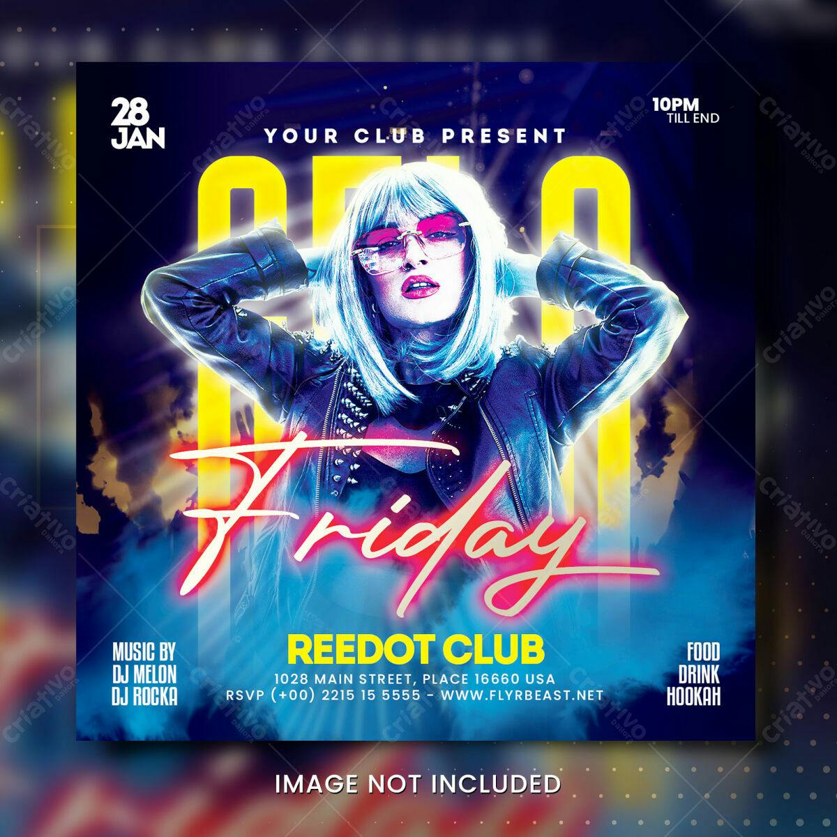 Flyer para Festa de sexta-feira PSD Editável
