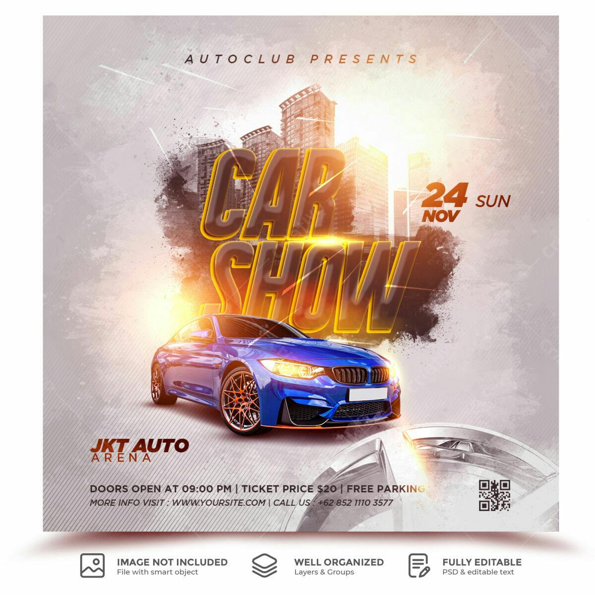 Flyer para Car Show PSD Editável