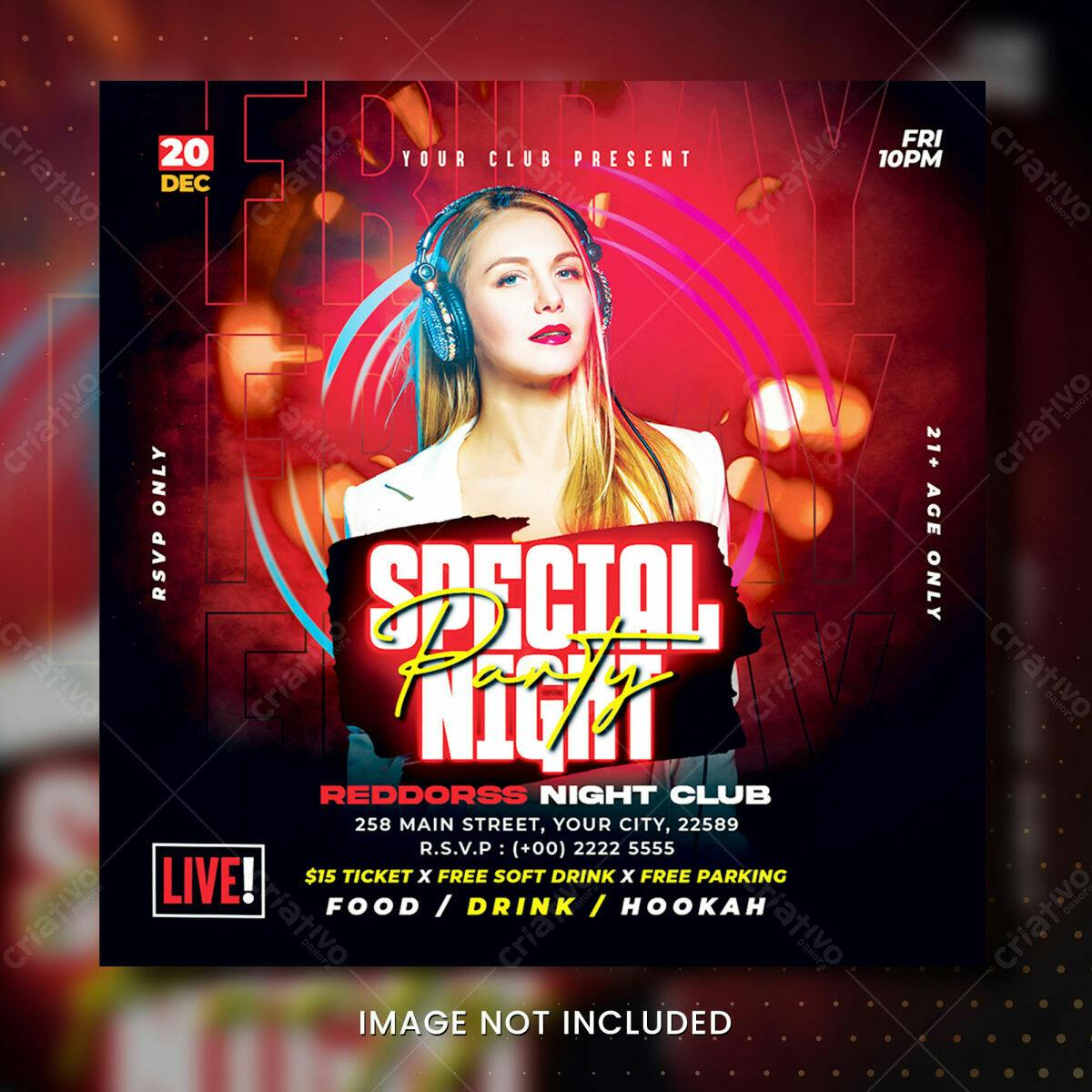 Flyer para Festa Especial de Fim de Ano PSD Editável