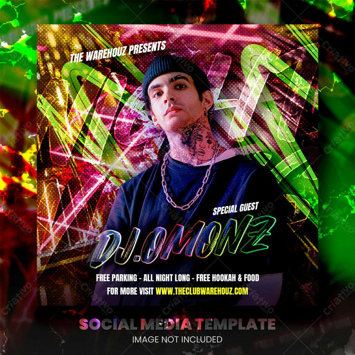 Flyer para Festa de DJ PSD Editável