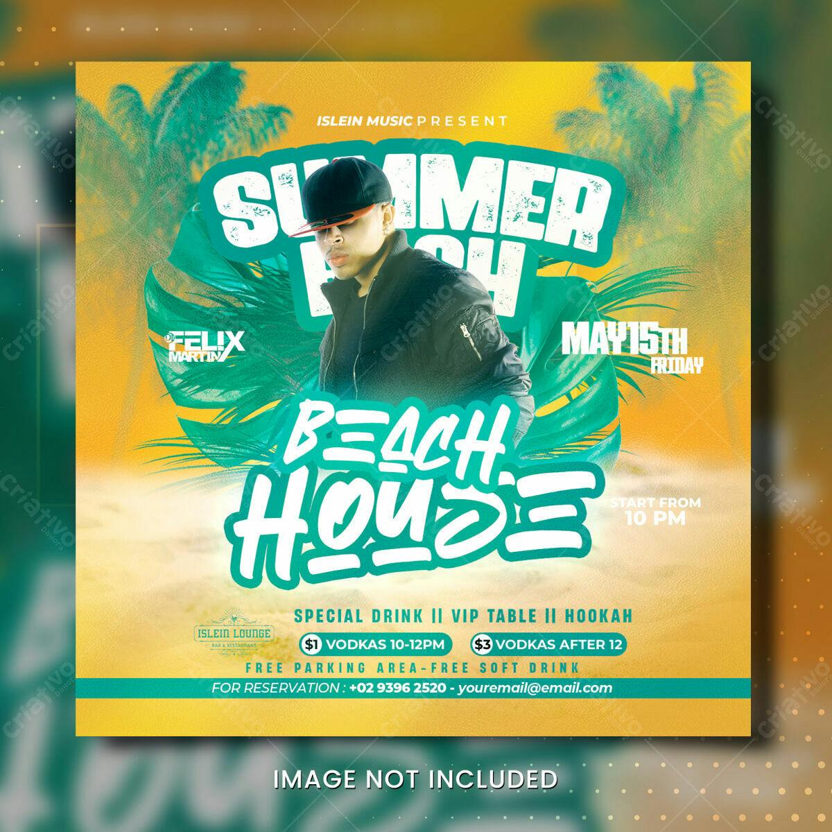 Flyer Festa na Praia Verão PSD Editável