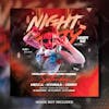 Editable psd template of social media flyer for night party.