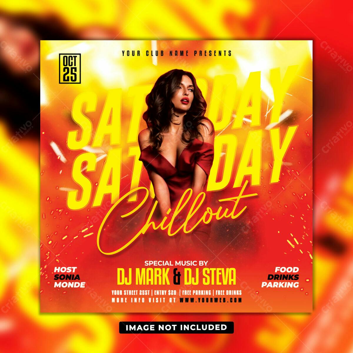 Flyer Festa Sábado Chillout PSD Editável