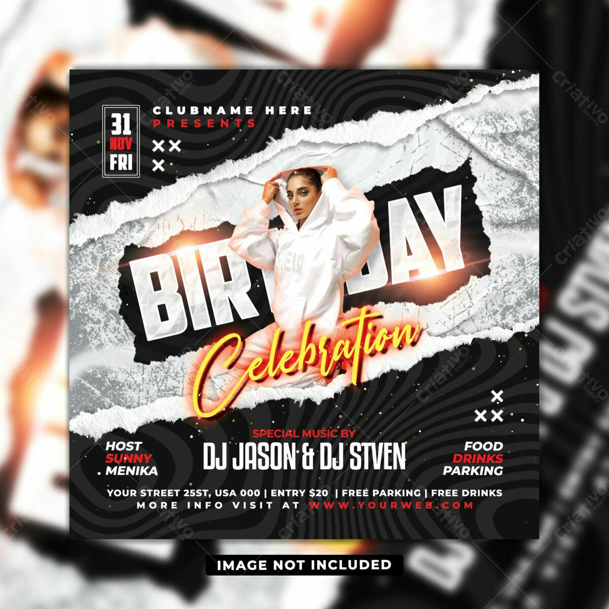Flyer para Festa de Aniversário PSD Editável