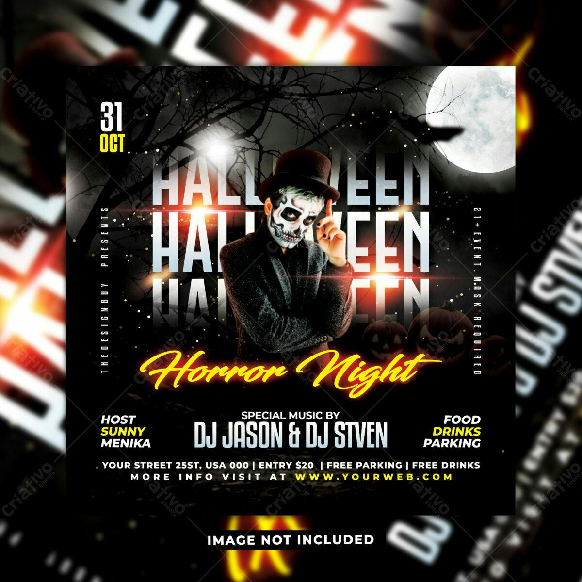 Flyer para Festa de Halloween PSD Editável