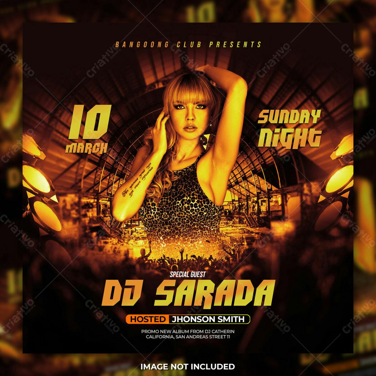 Flyer para Festa de Domingo à Noite PSD Editável