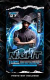 Editable psd template of social media flyer for night party