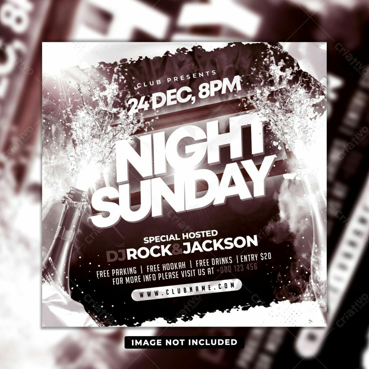Flyer para Festa Night Sunday PSD Editável